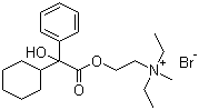 结构式 CAS# 50-10-2, 奥芬溴铵; 2-(2-环己基-2-羟基-2-苯基乙酰基)氧乙基二乙基甲基溴化铵