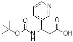 结构式 CAS# 500788-96-5, (betaR)-beta-[[叔丁氧羰基]氨基]-3-吡啶丙酸