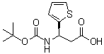 结构式 CAS# 500788-98-7, (betaR)-beta-[[叔丁氧羰基]氨基]-2-噻吩丙酸