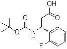 structure of CAS# 500789-03-7, (betaR)-beta-[[(1,1-Dimethylethoxy)carbonyl]amino]-2-fluorobenzenepropanoic acid