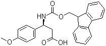 结构式 CAS# 501015-30-1, (S)-Fmoc-4-甲氧基-beta-苯丙氨酸; (S)-3-芴甲氧羰酰基氨基-3-(4-甲氧基苯基)丙酸