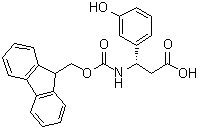 结构式 CAS# 501015-32-3, (betaS)-beta-[[(9H-芴-9-基甲氧基)羰基]氨基]-3-羟基苯丙酸