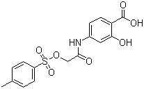 结构式 CAS# 501919-59-1, NSC 74859; 2-羟基-4-[[2-[[(4-甲基苯基)磺酰基]氧基]乙酰基]氨基]苯甲酸