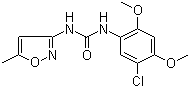 结构式 CAS# 501925-31-1, PNU 120596; N-(5-氯-2,4-二甲氧基苯基)-N'-(5-甲基-3-异噁唑基)脲