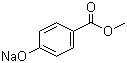 structure of CAS# 5026-62-0, Sodium methylparaben;p-Hydroxybenzoic acid methyl ester sodium salt; Sodium (p-carboxyphenoxy)-methyl ester; 4-Hydroxybenzoic acid methyl ester sodium salt; Methyl 4-hydroxybenzoate sodium salt; Methyl p-hydroxybenzoate sodium salt; Methylparaben sodium; Sodium 4-(methoxycarbonyl)phenoxide; Sodium 4-carbomethoxyphenolate; Sodium methyl p-hydroxybenzoate; Sodium p-methoxycarbonylphenoxide