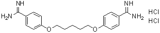 4,4'-[1,5-戊烷二基二(氧基)]二苯甲脒]二盐酸盐分子结构 (CAS 50357-45-4)