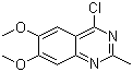 structure of CAS# 50377-49-6, 4-Chloro-6,7-dimethoxy-2-methylquinazoline;2-Methyl-4-chloro-6,7-dimethoxyquinoline; 4-Chloro-2-methyl-6,7-dimethoxyquinazoline