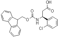 structure of CAS# 507472-15-3, (betaS)-2-Chloro-beta-[[(9H-fluoren-9-ylmethoxy)carbonyl]amino]benzenepropanoic acid