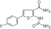 结构式 CAS# 507475-17-4, TPCA-1; 5-(4-氟苯基)-2-脲基噻吩-3-甲酰胺