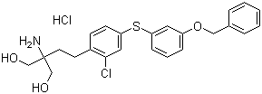 structure of CAS# 509088-69-1, KRP-203;2-Amino-2-[2-[2-chloro-4-[[3-(phenylmethoxy)phenyl]thio]phenyl]ethyl]-1,3-propanediol hydrochloride