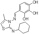 structure of CAS# 509102-00-5, 4-[[[2-(Cyclohexylimino)-4-methyl-3(2H)-thiazolyl]imino]methyl]-1,2,3-benzenetriol