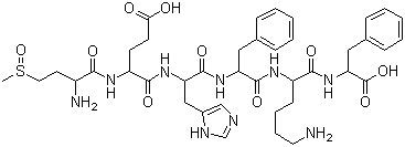4-(Methylsulfinyl)-L-2-aminobutanoyl-L-alpha-glutamyl-L-histidyl-L-phenylalanyl-D-lysyl-L-phenylalanine molecular structure (CAS 50913-93-4)