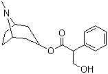 结构式 CAS# 51-55-8, 阿托品; (8-甲基-8-氮杂双环[3.2.1]辛-3-基) endo-(+/-)-alpha-(羟甲基)苯乙酸酯