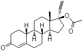 structure of CAS# 51-98-9, 19-Norethindrone acetate;17a-Ethynyl-19-nortestosterone 17b-acetate; 17-Hydroxy-19-nor-17a-4-pregnen-20-yn-3-one acetate