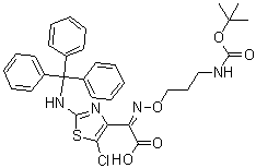 (alphaZ)-5-Chloro-alpha-[[3-[[(1,1-dimethylethoxy)carbonyl]amino]propoxy]imino]-2-[(triphenylmethyl)amino]-4-thiazoleacetic acid molecular structure (CAS 511523-12-9)