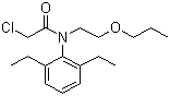 结构式 CAS# 51218-49-6, 丙草胺; 2-氯-N-(2,6-二乙基苯基)-N-(2-丙氧基乙基)乙酰胺; N-(2,6-二乙基苯基)-N-(丙氧基乙基)-氯乙酰胺