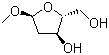 structure of CAS# 51255-17-5, Methyl-2-deoxy-alpha-D-ribofuranoside