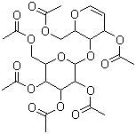 结构式 CAS# 51450-24-9, 3,6-O-二乙酰基-4-O-(2,3,4,6-O-四乙酰基-beta-D-吡喃半乳糖基)-D-葡萄烯糖