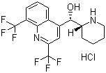 structure of CAS# 51773-92-3, Mefloquine hydrochloride;(2R)-(+/-)-alpha-2-Piperidinyl-2,8-bis(trifluoromethyl)-4-quinolinemethanol monohydrochloride