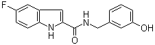 structure of CAS# 518058-84-9, 5-Fluoro-N-[(3-hydroxyphenyl)methyl]-1H-indole-2-carboxamide