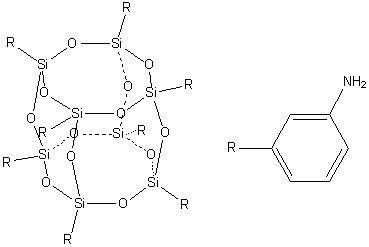 结构式 CAS# 518359-82-5, 1,3,5,7,9,11,13,15-八(3-氨基苯基)八倍半硅氧烷