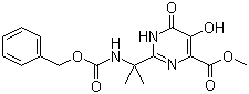 structure of CAS# 519032-08-7, Methyl 2-(2-(benzyloxycarbonylamino)propan-2-yl)-5-hydroxy-6-oxo-1,6-dihydropyrimidine-4-carboxylate