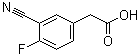 structure of CAS# 519059-11-1, 3-Cyano-4-fluorobenzeneacetic acid;(3-Cyano-4-fluoro-phenyl)acetic acid; 2-(3-Cyano-4-fluorophenyl)acetic acid