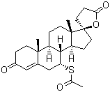 structure of CAS# 52-01-7, Spironolactone;17-Hydroxy-7-alpha-mercapto-3-oxo-17-alpha-pregn-4-ene-21-carboxylic acid-gamma-lactone-7-acetate