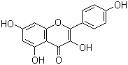 structure of CAS# 520-18-3, Kaempferol;3,4',5,7-Tetrahydroxyflavone; 3,5,7-Trihydroxy-2-(4-hydroxyphenyl)-4H-1-benzopyran-4-one