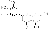 structure of CAS# 520-32-1, Tricin;Tricetin 3',5'-dimethyl ether; 5,7-Dihydroxy-2-(4-hydroxy-3,5-dimethoxyphenyl)chromen-4-one