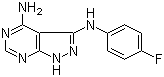 structure of CAS# 522629-08-9, MNK1 Inhibitor;N3-(4-Fluorophenyl)-1H-pyrazolo[3,4-d]pyrimidine-3,4-diamine