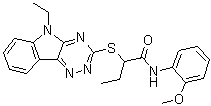 结构式 CAS# 522650-83-5, 2-[(5-乙基-5H-1,2,4-三嗪并[5,6-b]吲哚-3-基)硫基]-N-(2-甲氧基苯基)丁酰胺