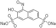 结构式 CAS# 525-05-3, 亚硝基红盐; 4-亚硝基-3-羟基-2,7-萘二磺酸二钠