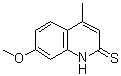 结构式 CAS# 52507-57-0, 7-甲氧基-4-甲基-2(1H)-喹啉硫酮