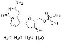 Deoxyguanosine monophosphate tetrahydrate sodium salt molecular structure (CAS 52558-16-4)