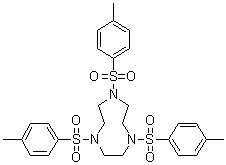 structure of CAS# 52667-89-7, 1,4,7-Tritosyl-1,4,7-triazacyclononane;1,4,7-Tris(p-toluenesulfonyl)-1,4,7-triazacyclononane; 1,4,7-Tris(p-tolylsulfonyl)-1,4,7-triazacyclononane