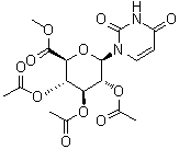 1-Deoxy-1-(3,4-dihydro-2,4-dioxo-1(2H)-pyrimidinyl)-beta-D-glucopyranuronic acid methyl ester 2,3,4-triacetate molecular structure (CAS 52678-29-2)