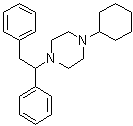 1-Cyclohexyl-4-(1,2-diphenylethyl)piperazine molecular structure (CAS 52694-55-0)