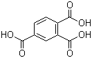 structure of CAS# 528-44-9, 1,2,4-Benzenetricarboxylic acid;Trimellitic acid; Benzene-1,2,4-tricarboxylic acid