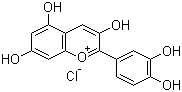 structure of CAS# 528-58-5, Cyanidin chloride;3,3',4',5,7-Pentahydroxyflavylium chloride