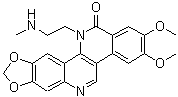 structure of CAS# 529488-28-6, Genz 644282;2,3-Dimethoxy-12-[2-(methylamino)ethyl]benzo[c][1,3]benzodioxolo[5,6-h][1,6]naphthyridin-13(12H)-one