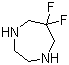 structure of CAS# 529509-58-8, 6,6-Difluoro[1,4]diazepane;6,6-Difluorohexahydro-1H-1,4-diazepine