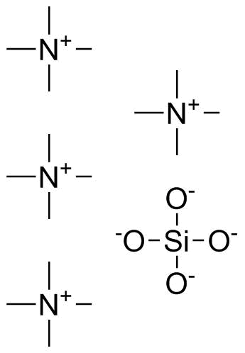 原硅酸四(N,N,N-三甲基甲铵)分子结构 (CAS 53116-81-7)