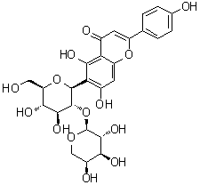 6-(2-O-alpha-L-Arabinopyranosyl-beta-D-glucopyranosyl)-5,7-dihydroxy-2-(4-hydroxyphenyl)-4H-1-benzopyran-4-one molecular structure (CAS 53382-71-1)