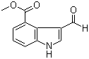 structure of CAS# 53462-88-7, Methyl 3-formyl-1H-indole-4-carboxylate;3-Formyl-1H-indole-4-carboxylic acid methyl ester