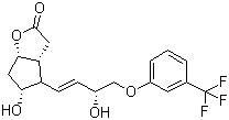 structure of CAS# 53872-60-9, (+)-(3aR,4R,5r,6aS)-Hexahydro-5-hydroxy-4-[(1E,3R)-3-hydroxy-4-(3-trifluoromethyl)phenoxy-1-butenyl]-2H-cyclopenta[b]furan-2-one;(3aR,4R,5R,6aS)-5-hydroxy-4-[(E,3R)-3-hydroxy-4-[3-(trifluoromethyl)phenoxy]but-1-enyl]-3,3a,4,5,6,6a-hexahydrocyclopenta[b]furan-2-one