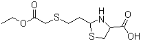 structure of CAS# 53943-88-7, Letosteine;2-[2-(2-Ethoxy-2-oxoethyl)sulfanylethyl]-1,3-thiazolidine-4-carboxylic acid
