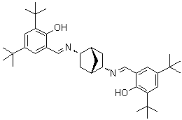 结构式 CAS# 539834-16-7, 2,2'-[(1S,2S,4S,5S)-双环[2.2.1]庚烷-2,5-二基二(次氮基次甲基)]二[4,6-二叔丁基苯酚]