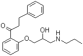 结构式 CAS# 54063-53-5, 普罗帕酮; 1-[2-[2-羟基-3-(丙氨基)-丙氧基]苯基]-3-苯基-1-丙酮
