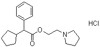 alpha-Cyclopentylbenzeneacetic acid 2-(1-pyrrolidinyl)ethyl ester hydrochloride molecular structure (CAS 5411-32-5)